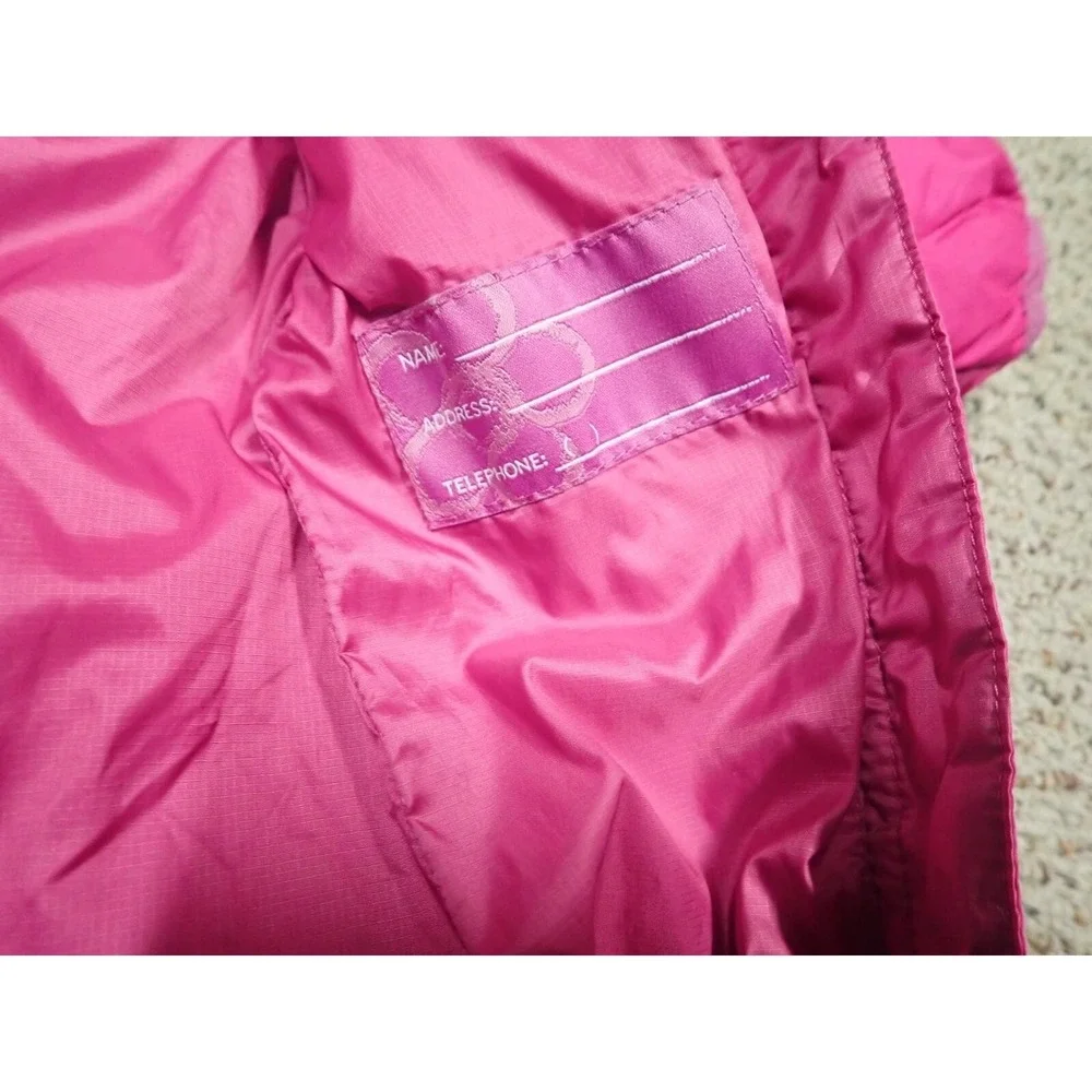 REI Bunting‎ Snowsuit Girls 6M Pink Excellent Down Insulated Quilted Hooded